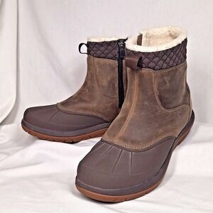L.L. Bean Womens 11 M Vista Mid Boots Gray Brown Thinsulate Waterproof Fleece